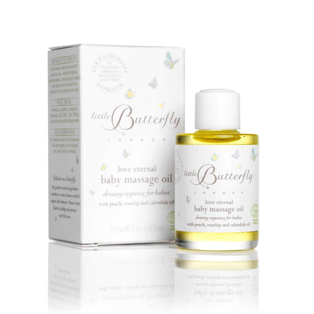 little butterfly London, baby massage oil, baby safe, made in uk, organic